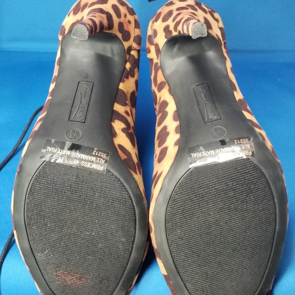 Anne Michelle Leopard Print Lace Up Heels - Picture 4 of 8